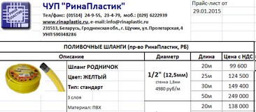 Новая форма прайса