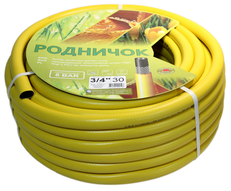 Поливочный шланг РОДНИЧОК желтый Ø3/4" (19мм)