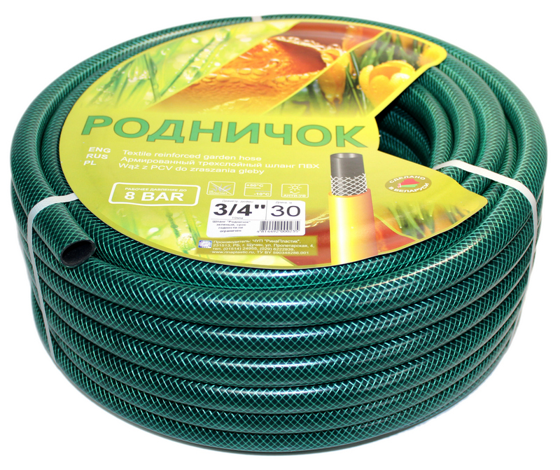 Поливочный шланг РОДНИЧОК зеленый Ø3/4" (19мм)