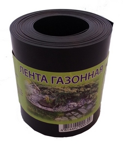 Газонная лента прямая черная, высота 15см, длина 10м
