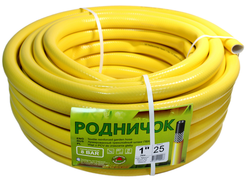 Поливочный шланг РОДНИЧОК желтый Ø1" (25мм)